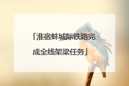 淮宿蚌城际铁路完成全线架梁任务