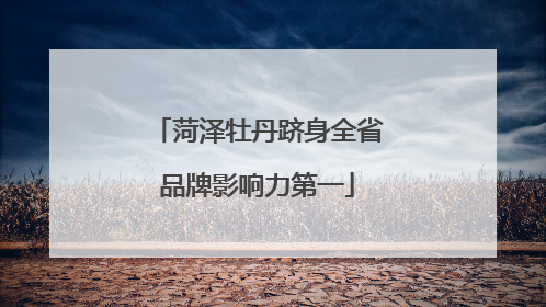 菏泽牡丹跻身全省品牌影响力第一