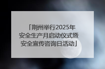 荆州举行2025年安全生产月启动仪式暨安全宣传咨询日活动