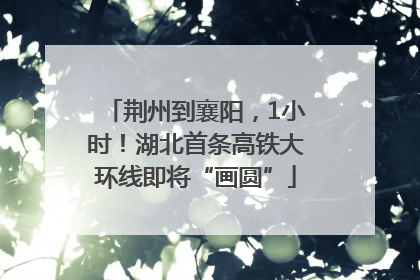 荆州到襄阳，1小时！湖北首条高铁大环线即将“画圆”