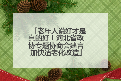老年人说好才是真的好！河北省政协专题协商会建言加快适老化改造