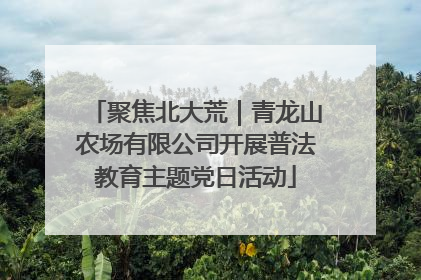 聚焦北大荒｜青龙山农场有限公司开展普法教育主题党日活动