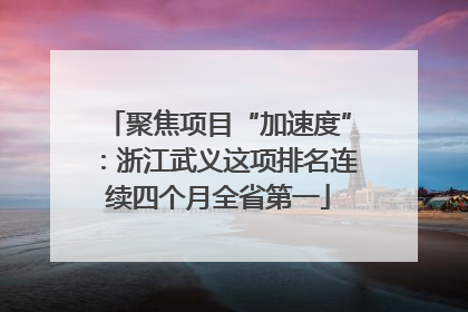 聚焦项目“加速度”：浙江武义这项排名连续四个月全省第一