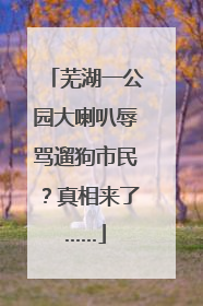 芜湖一公园大喇叭辱骂遛狗市民？真相来了……
