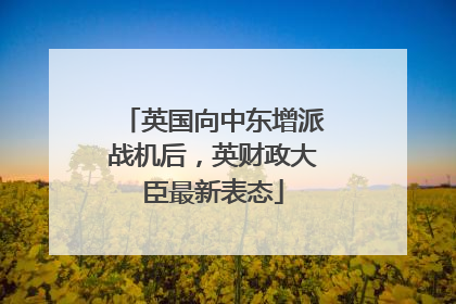 英国向中东增派战机后，英财政大臣最新表态
