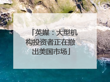 英媒：大型机构投资者正在撤出美国市场
