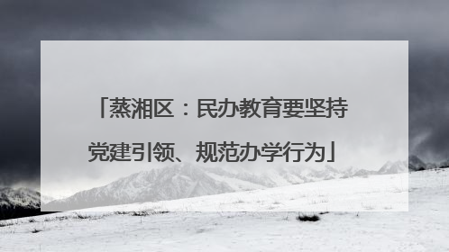 蒸湘区：民办教育要坚持党建引领、规范办学行为