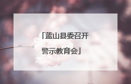 蓝山县委召开警示教育会