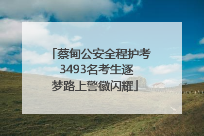蔡甸公安全程护考 3493名考生逐梦路上警徽闪耀