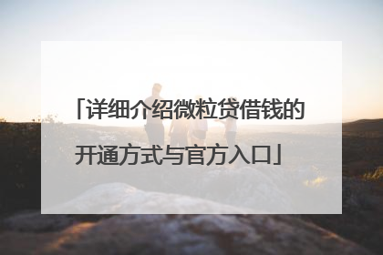 详细介绍微粒贷借钱的开通方式与官方入口