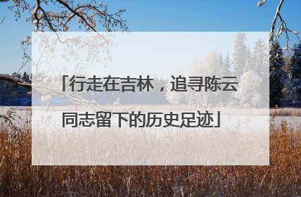 行走在吉林，追寻陈云同志留下的历史足迹