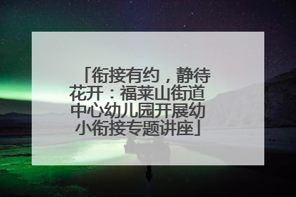 衔接有约，静待花开：福莱山街道中心幼儿园开展幼小衔接专题讲座