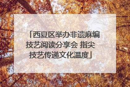 西夏区举办非遗麻编技艺阅读分享会 指尖技艺传递文化温度