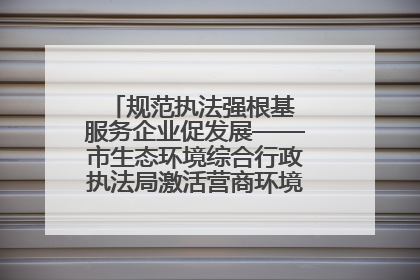 规范执法强根基 服务企业促发展——市生态环境综合行政执法局激活营商环境“绿色动能”