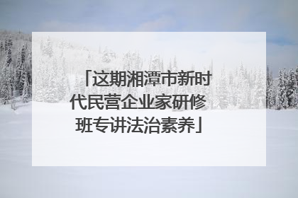 这期湘潭市新时代民营企业家研修班专讲法治素养