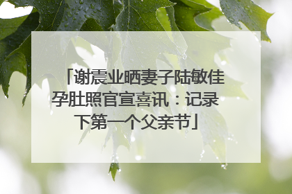 谢震业晒妻子陆敏佳孕肚照官宣喜讯：记录下第一个父亲节