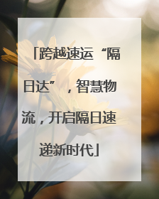 跨越速运“隔日达”，智慧物流，开启隔日速递新时代