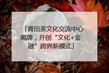 青田茶文化交流中心揭牌，开创“文化+金融”跨界新模式