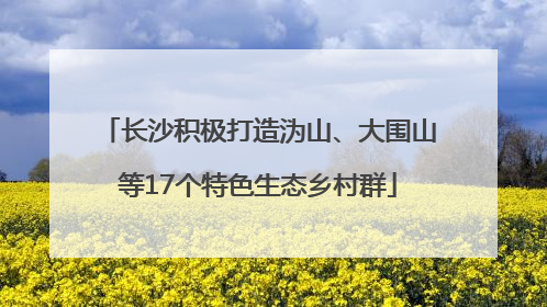 长沙积极打造沩山、大围山等17个特色生态乡村群