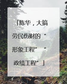 陈华，大搞劳民伤财的“形象工程”“政绩工程”