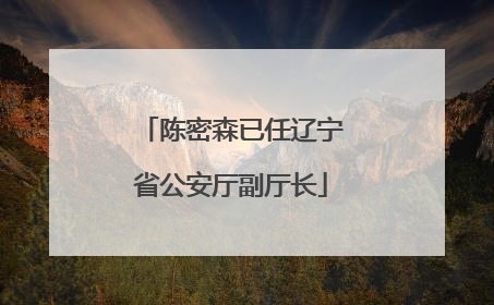 陈密森已任辽宁省公安厅副厅长