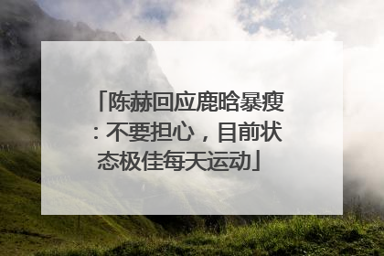 陈赫回应鹿晗暴瘦：不要担心，目前状态极佳每天运动