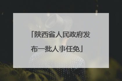 陕西省人民政府发布一批人事任免