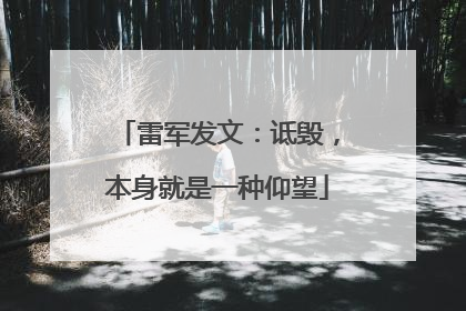 雷军发文：诋毁，本身就是一种仰望
