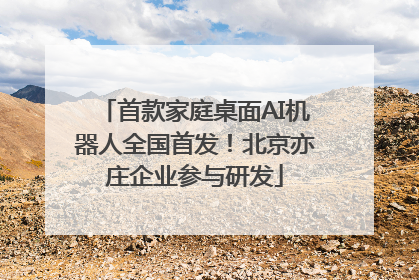 首款家庭桌面AI机器人全国首发！北京亦庄企业参与研发