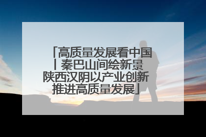 高质量发展看中国丨秦巴山间绘新景 陕西汉阴以产业创新推进高质量发展