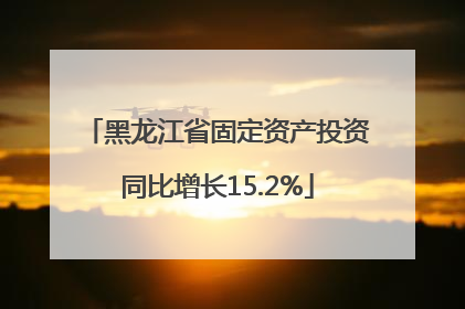 黑龙江省固定资产投资同比增长15.2%