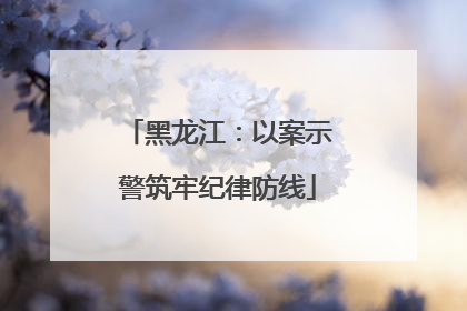 黑龙江：以案示警筑牢纪律防线