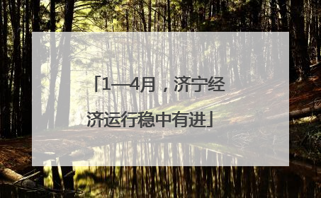 1—4月，济宁经济运行稳中有进