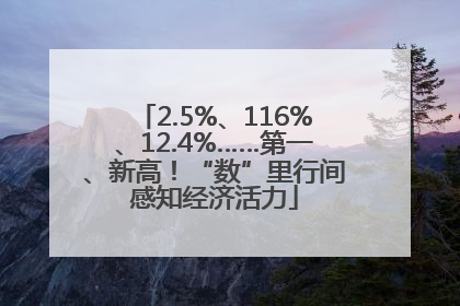 2.5%、116%、12.4%……第一、新高！“数”里行间感知经济活力