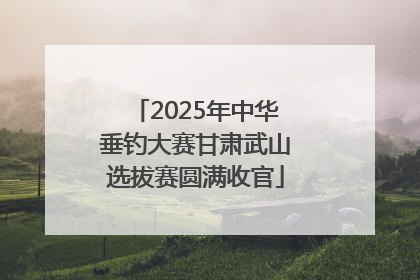 2025年中华垂钓大赛甘肃武山选拔赛圆满收官