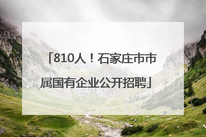 810人！石家庄市市属国有企业公开招聘